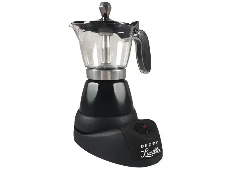 Caffettiera Macchina Per Il Caffe' Elettrica Moka 3 Tazze Base Rotante 400 Watt