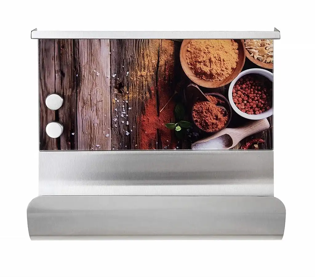 Porta Rotolo Doppio da Cucina Magnetico Con Spezie e Dispenser Per Pellicola