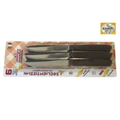 Marietti Set 6 Coltelli Bistecca Marob da Tavola in Acciaio Inox Temprato
