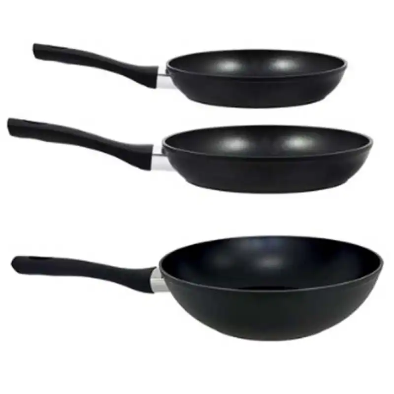 Batteria di Pentole a Induzione 7pz Casseruole Wok Padelle e Coperchi Mod.Sierra