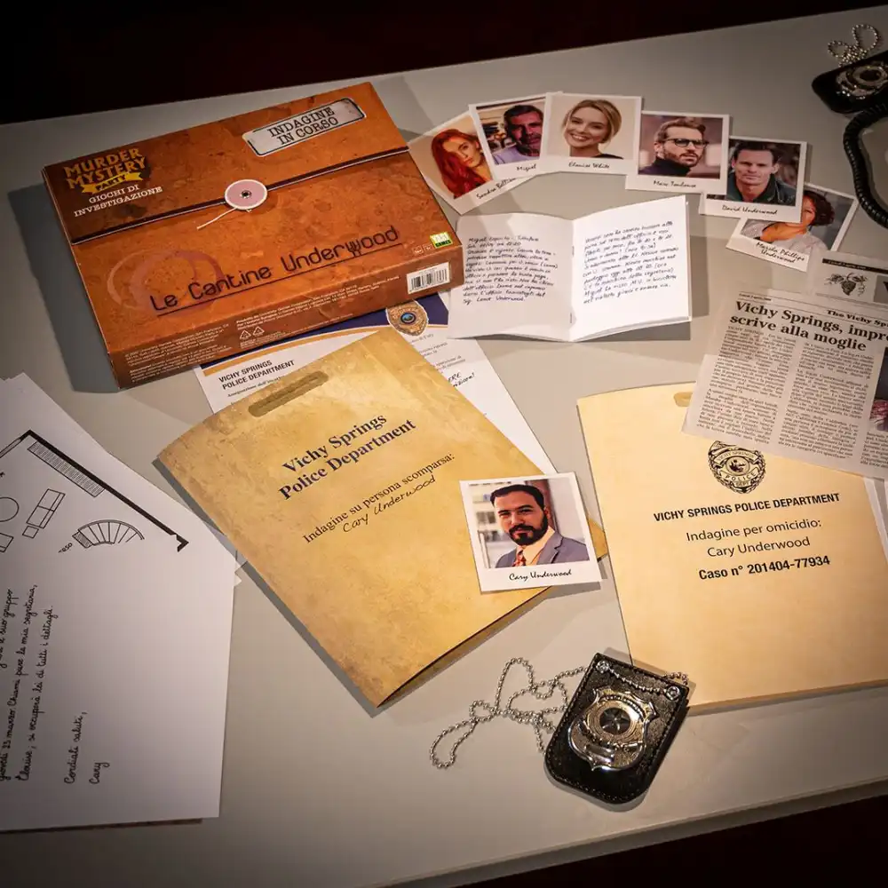 Murder Mystery Le Cantine Underwood Party Game Yas!Games Eta' 14+