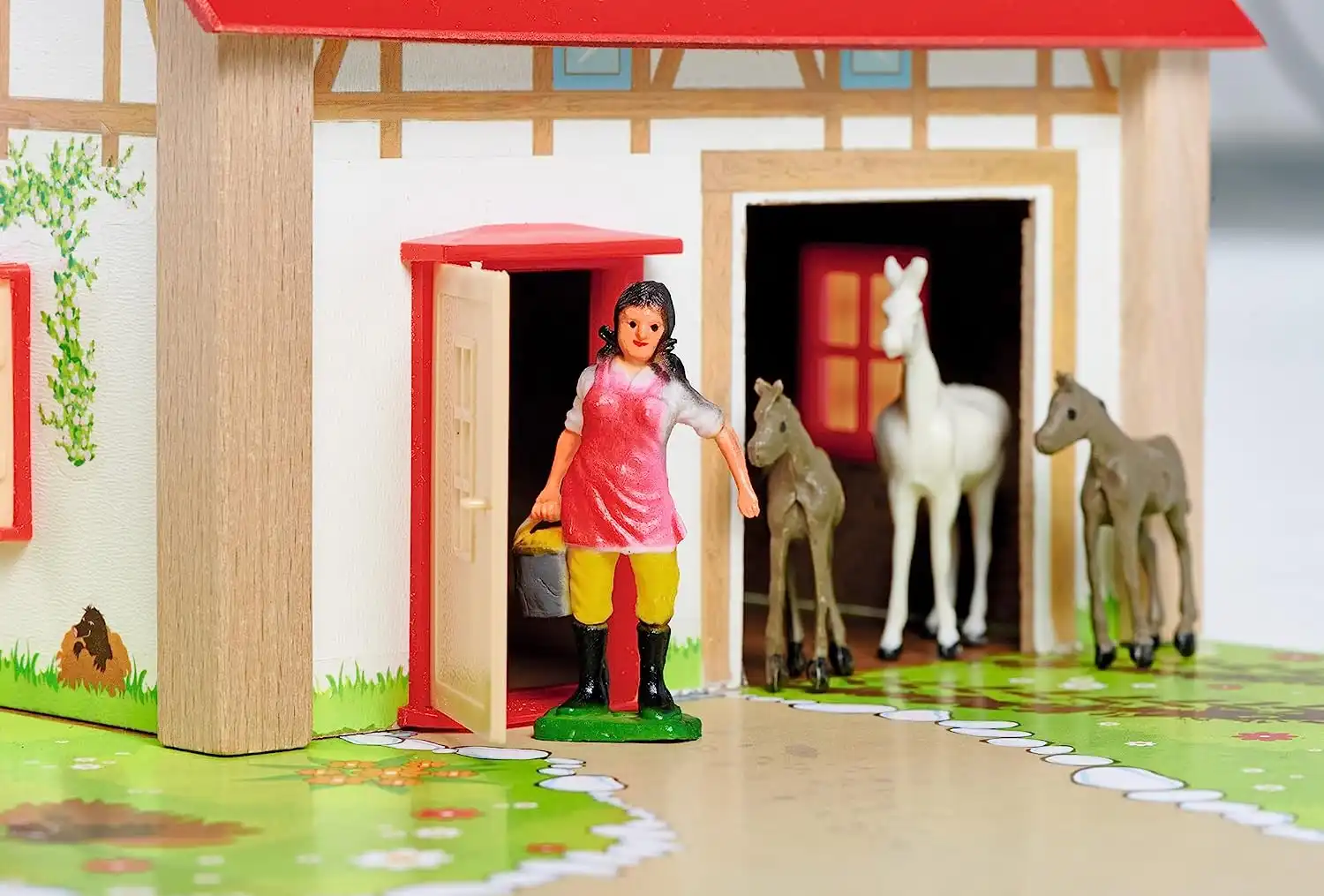 Eichhorn Farm Gioco Giocattolo Educativo Per Bambini Fattoria in Legno Eta'3+