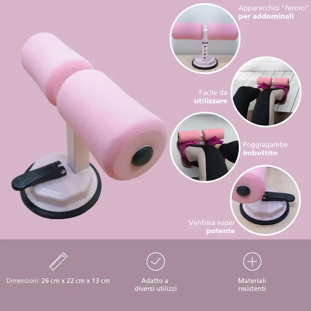 Attrezzo per Addominali Sport Fitness Palestra con Ventosa Curl Push up Caviglie