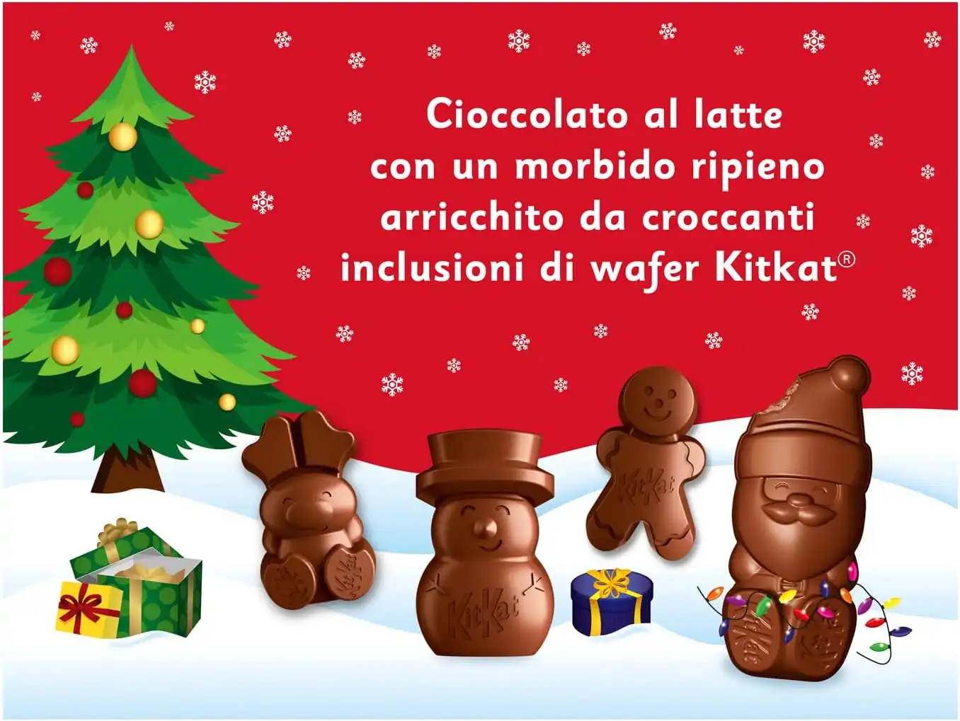 Nestlè KitKat Calendario Dell'Avvento Personaggi e Palline Cioccolato al Latte