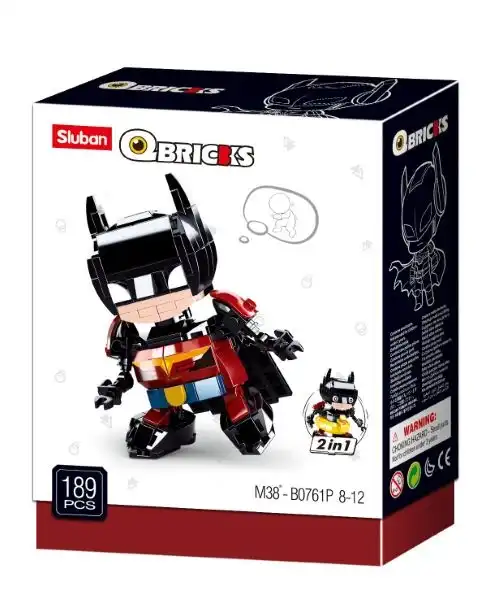 Batman Qbricks Uomo Pipistrello 2 in 1 Set Costruzioni 189pz Sluban M38-B0761P