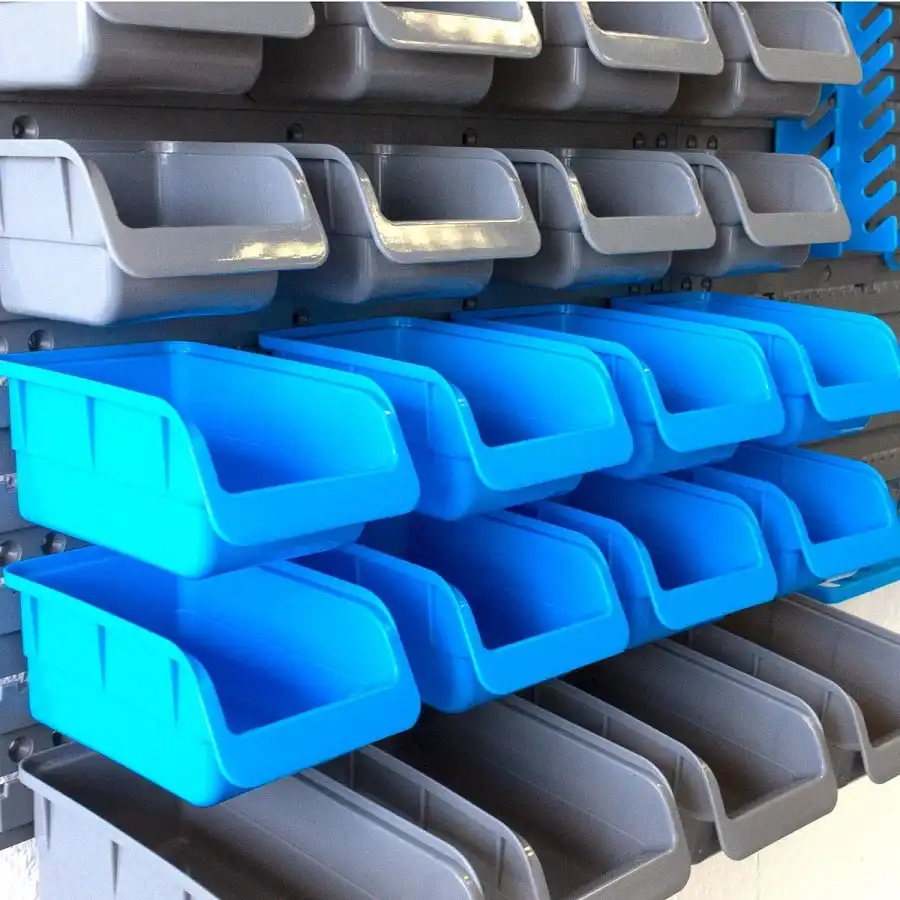 Kinzo Pannello Parete Porta Utensili 43 PZ da Lavoro Con Vaschette e Ganci