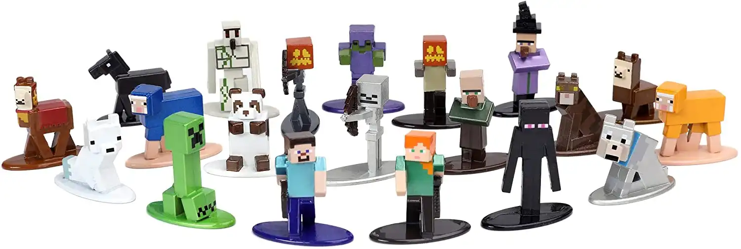 Minecraft Giftpack 20 Personaggi in Metallo da Collezionare in Die-Cast 4 cm