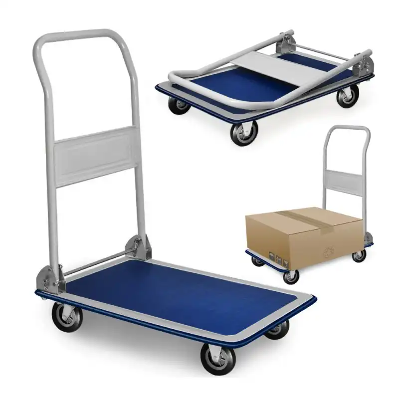 Carrello Portapacchi Pieghevole Portatutto 4 Ruote a Pianale Portata 150Kg Kinzo