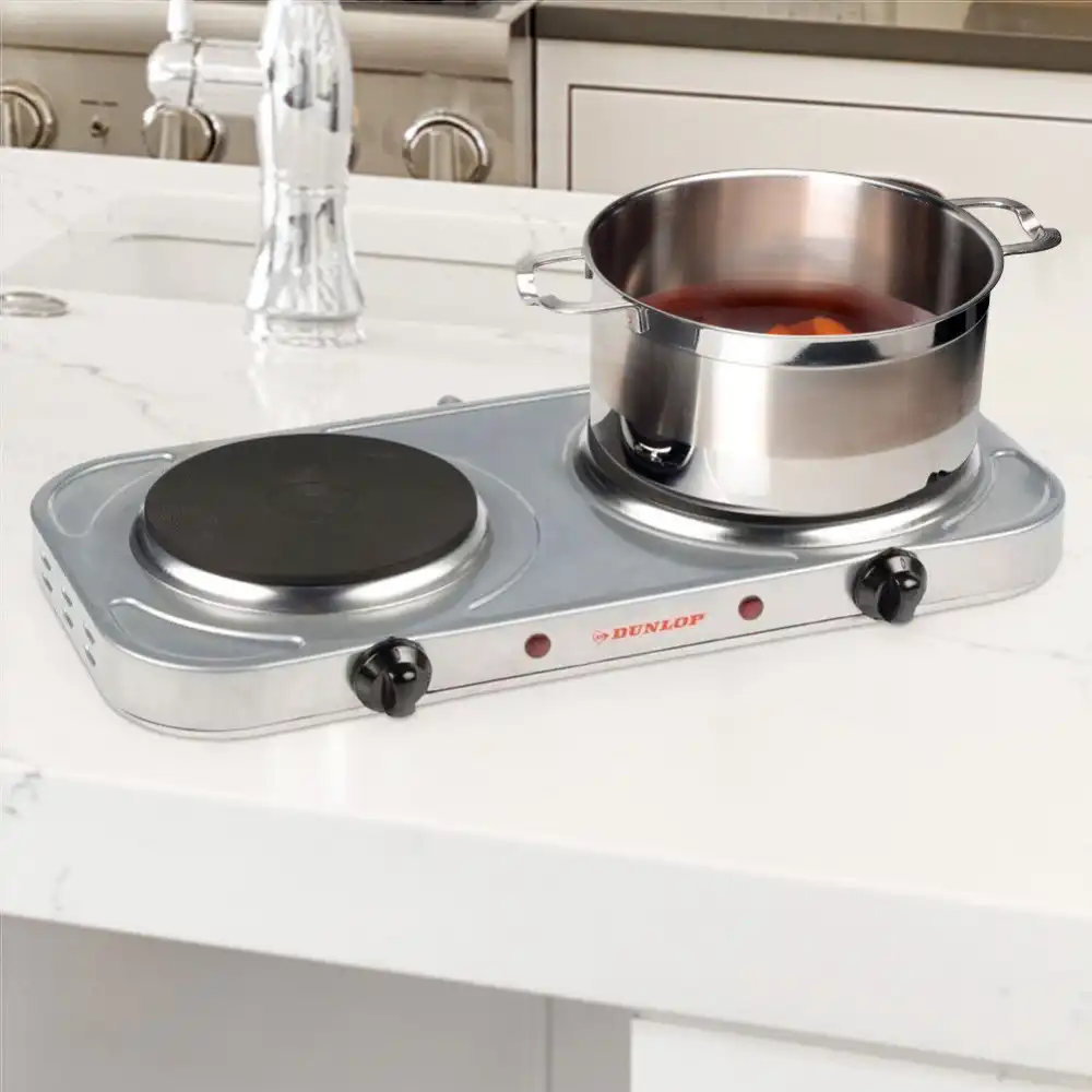 Fornello Fornellino Elettrico con 2 Piastre per Casa Campeggio Camper 2500W