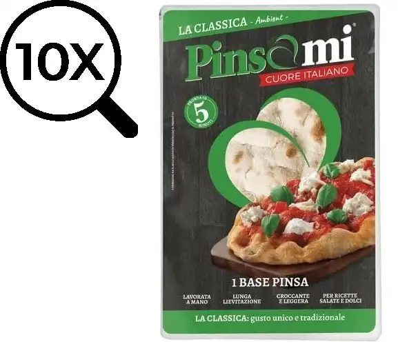 10x Pinsami Pinsa Classica Cuore Italiano da 230g Gusto Unico e Tradizionale