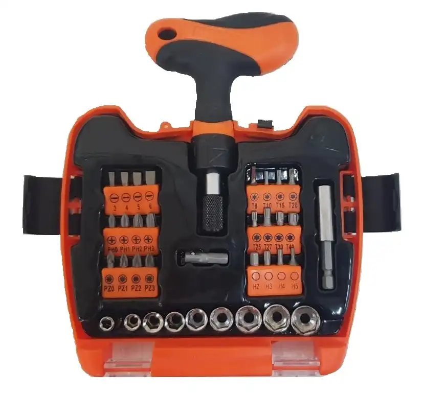 Set 36 Pezzi Cacciaviti a Cricchetto Con Impugnatura Ergonomica a T