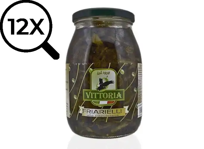 12x Vittoria Friarielli Napoletani in Olio 12 Barattoli Sott'Olio da 212g