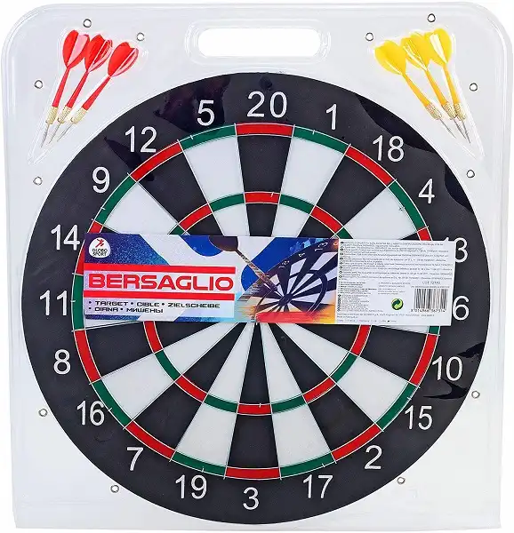 Gioco di Precisione per Bambini e Adulti Bersaglio 43cm con 6 Frecce Freccette