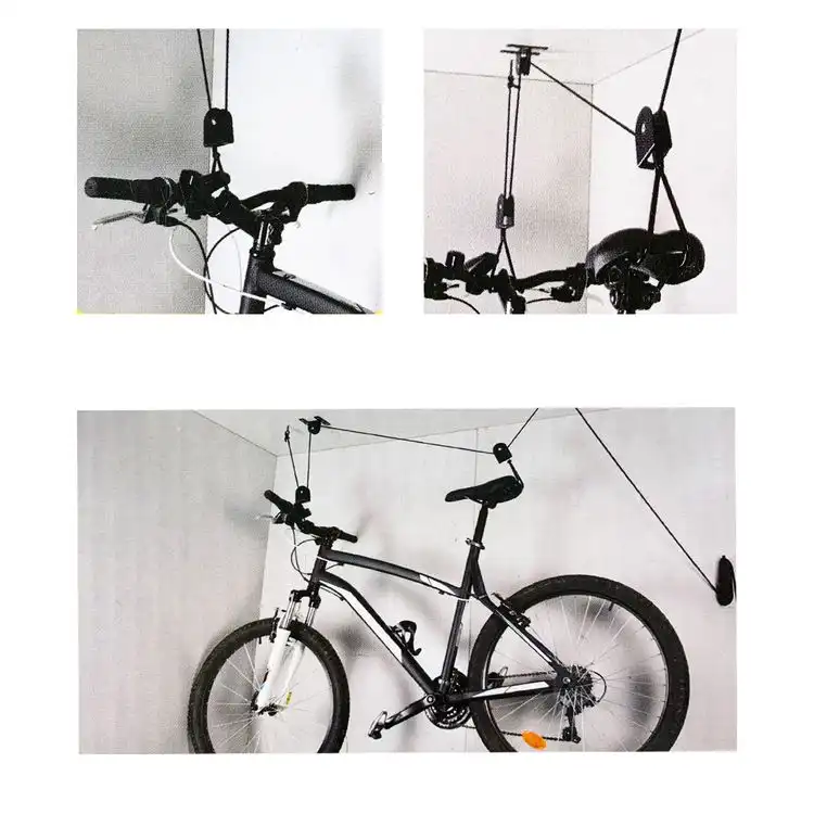 Portabici Sospensione Appendi Bici Soffitto Cantina Garage Carrucola Bicicletta