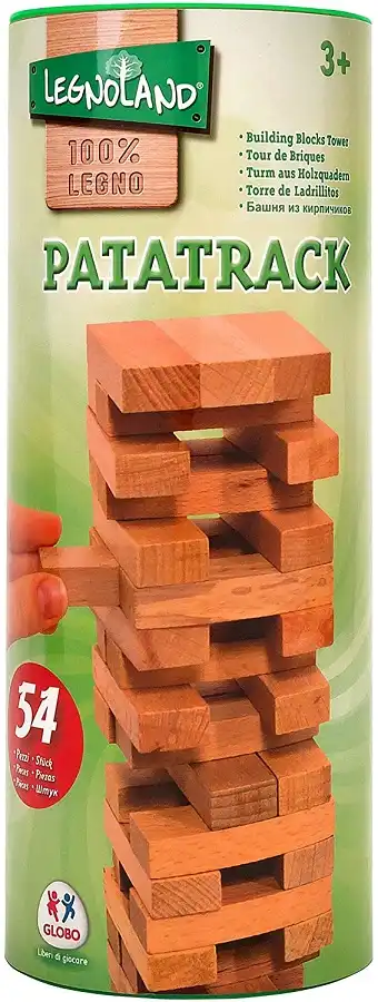 Gioco Della Torre da Tavola Con Mattoncini In Legno Costruzioni 54 Blocchi