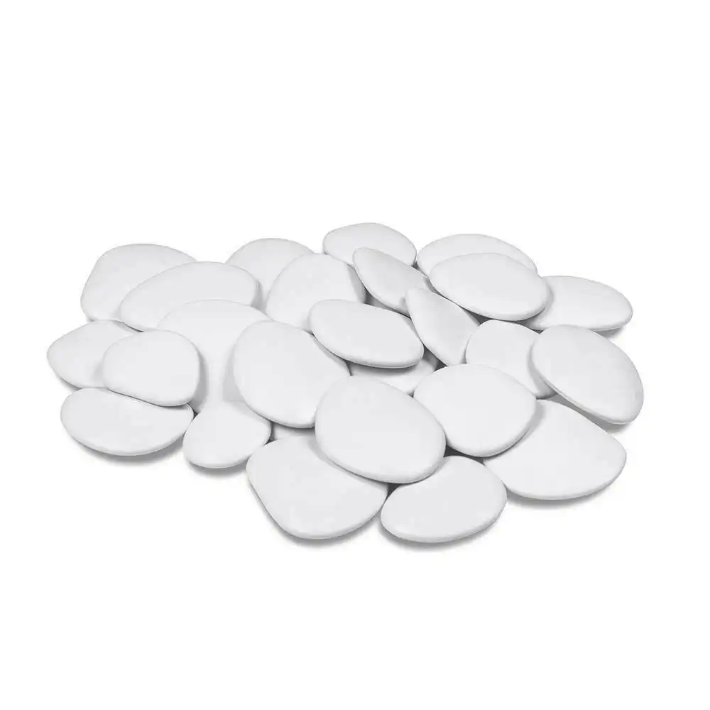 Re-Pebbles Confezione 50 Sassi Decorativi Bianco 50x25cm in Plastica Riciclata
