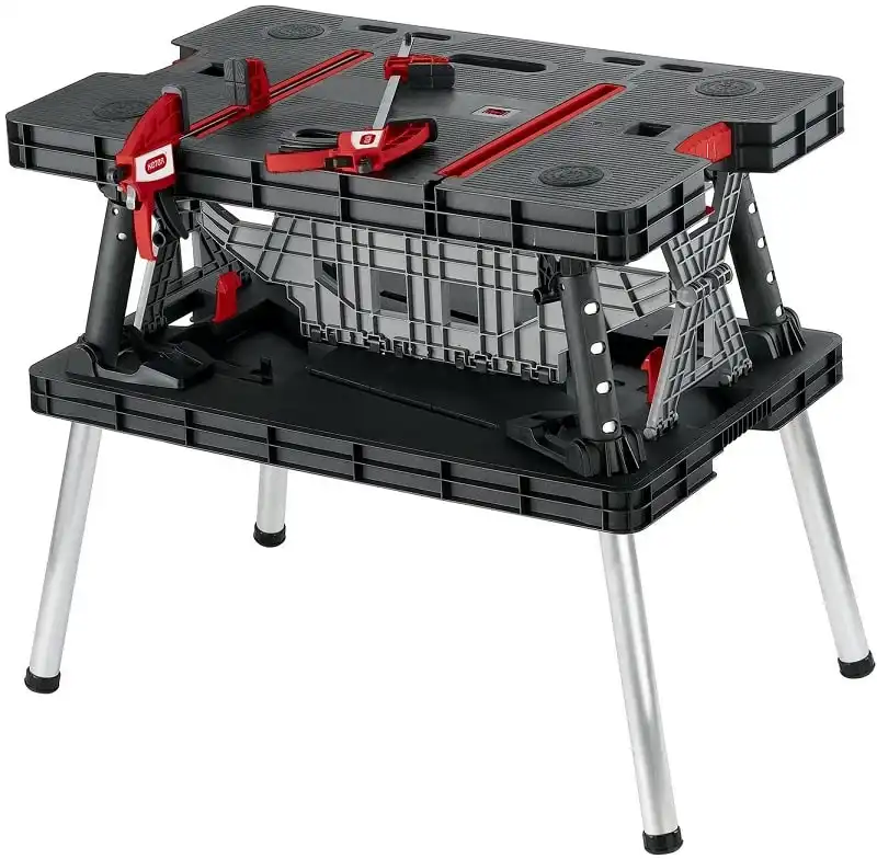 Tavolo banco da Lavoro Pieghevole con Portata 450 kg con morsetti bricolage