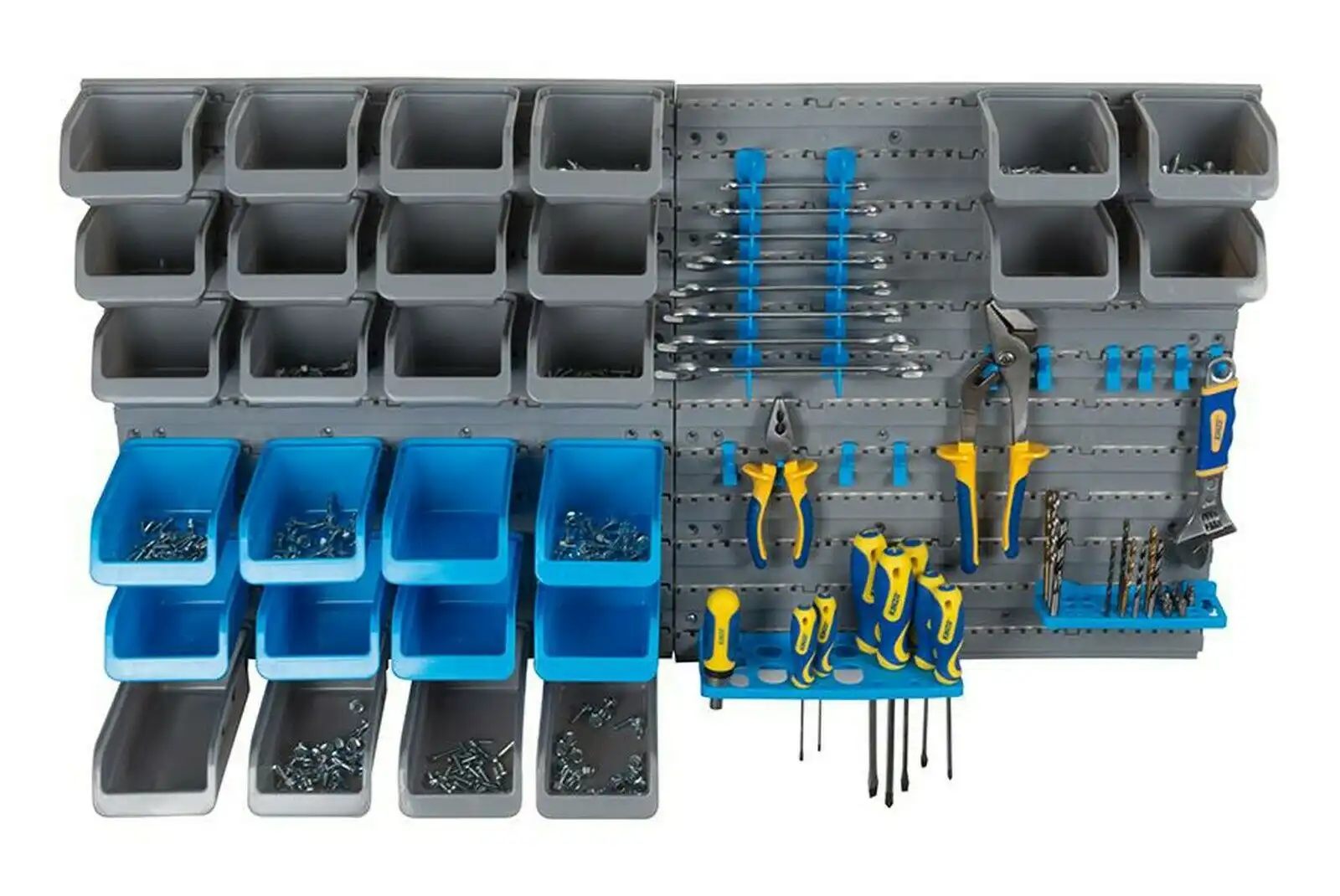 Kinzo Pannello Parete Porta Utensili 43 PZ da Lavoro Con Vaschette e Ganci