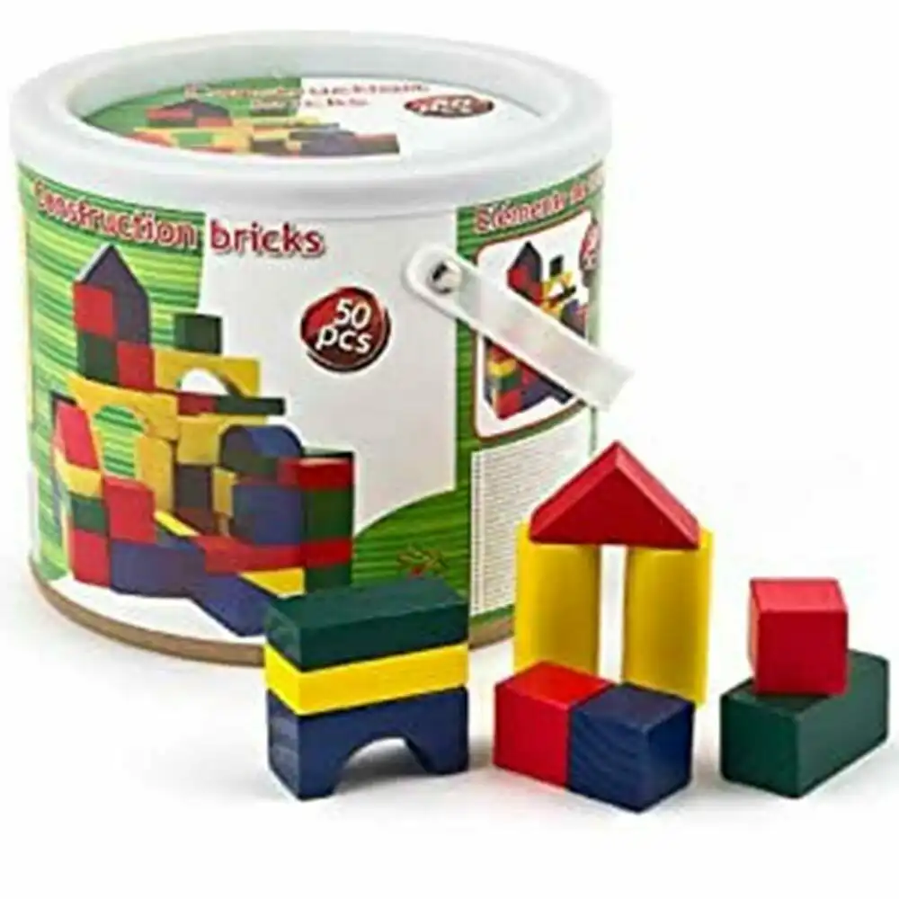 Costruzione Costruzioni in Legno 50 Blocchi Mattoncini Mattoni Gioco Bambini