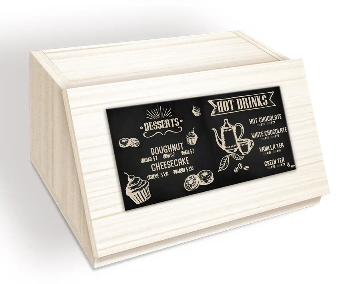 Lupia Portapane Dessert e Hot Drinks In Legno Shabby Blackboard 30x40x20 Cm