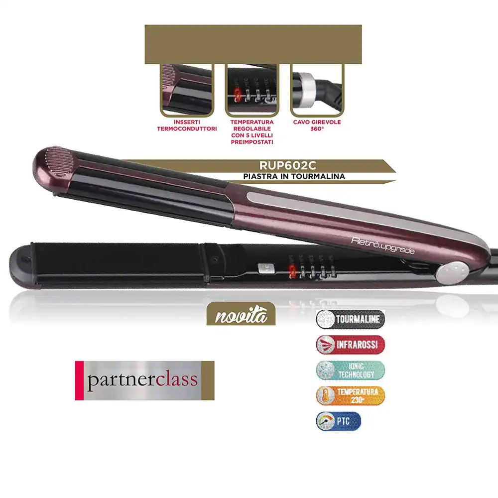 Retro' Upgrade Piastra Per Capelli Professionale Tourmalina 602C Bianca