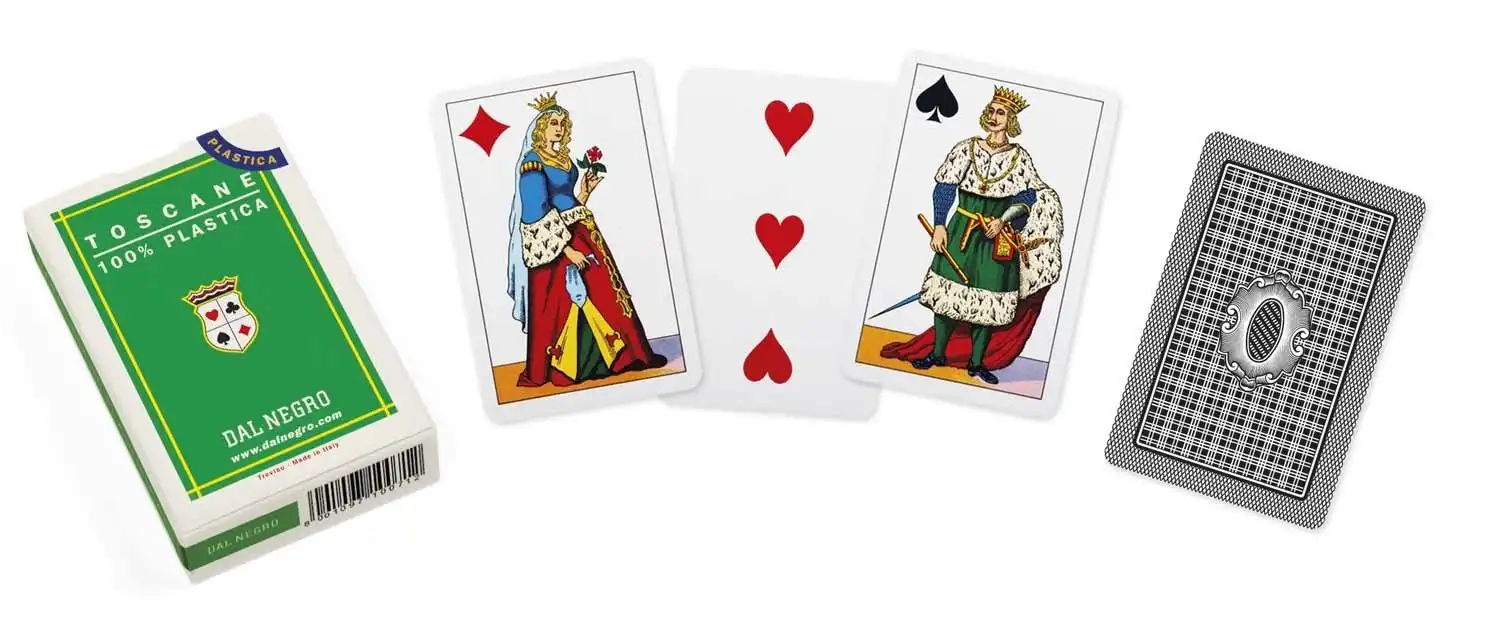 Mazzo di 40 Carte da Gioco Italiane Regionali Toscane in Plastica a Semi