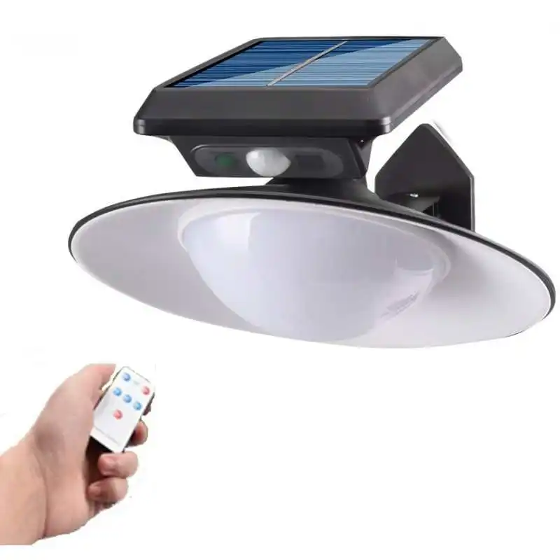Lampada Faro Solare 20cm con Sensore di Movimento per Esterno con Telecomando