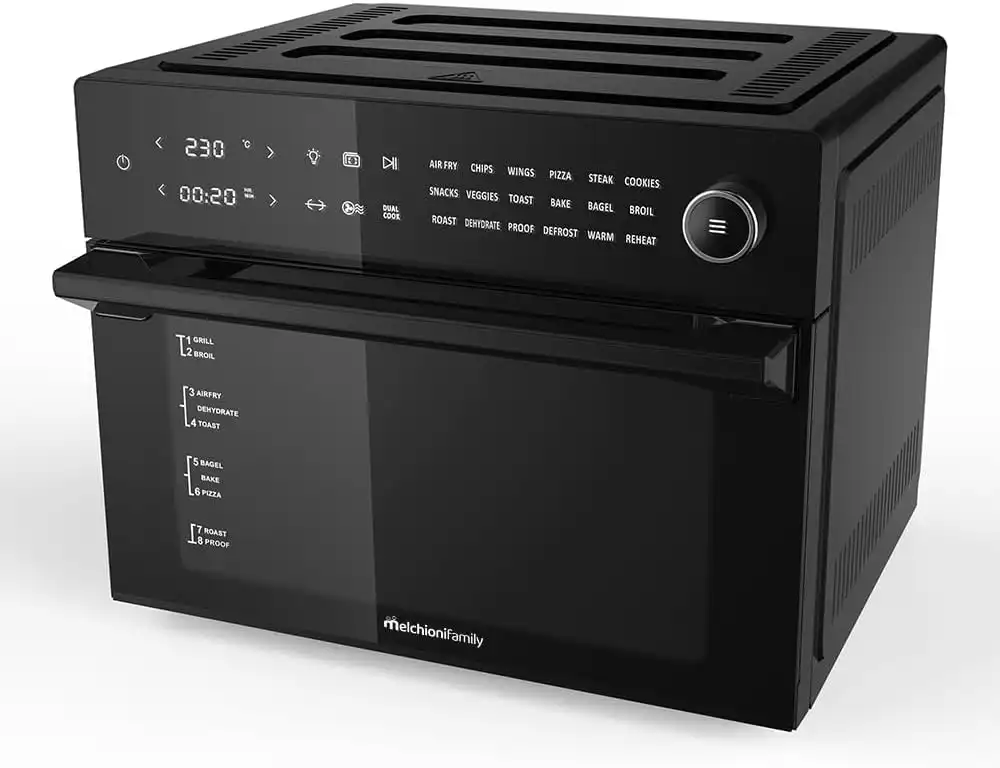 Forno Friggitrice ad Aria da 30 Litri Benedetta 18 Programmi Digitale 1800W Nero