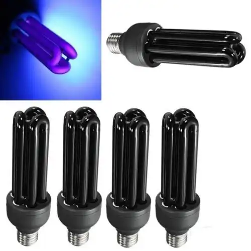 5X Lampadina Lampada UV E27 26W LUCE di Wood Discoteca Feste DJ NEON Nera