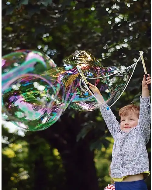 Gioco Per Bambini Per Bolle Di Sapone Con Asta Da 39cm Liquido Da 120ml