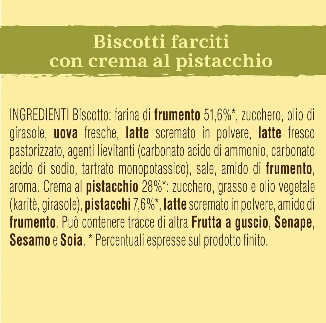 3 Confezioni Barilla Mulino Bianco Biscotti Frollini Baiocchi Pistacchio 168gr