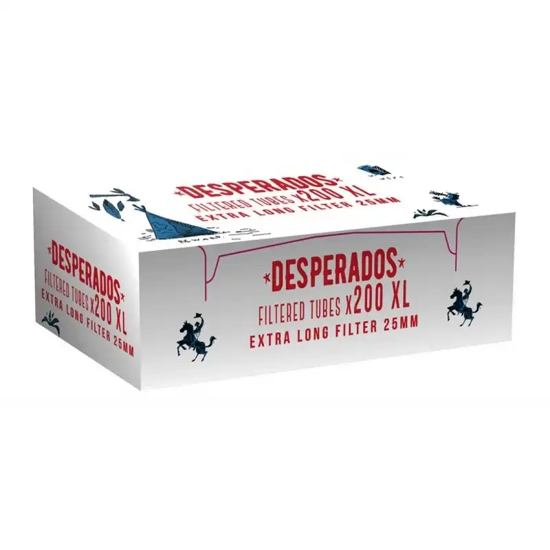 1000 Tubetti Vuoti Desperados Extra Long Con Filtro 25 MM 5 Box Sigarette Vuote