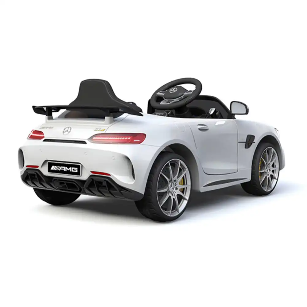 Auto Macchina Elettrico Per Bambini Mercedes AMG GTR 12V Bianco Con Luci e Suoni