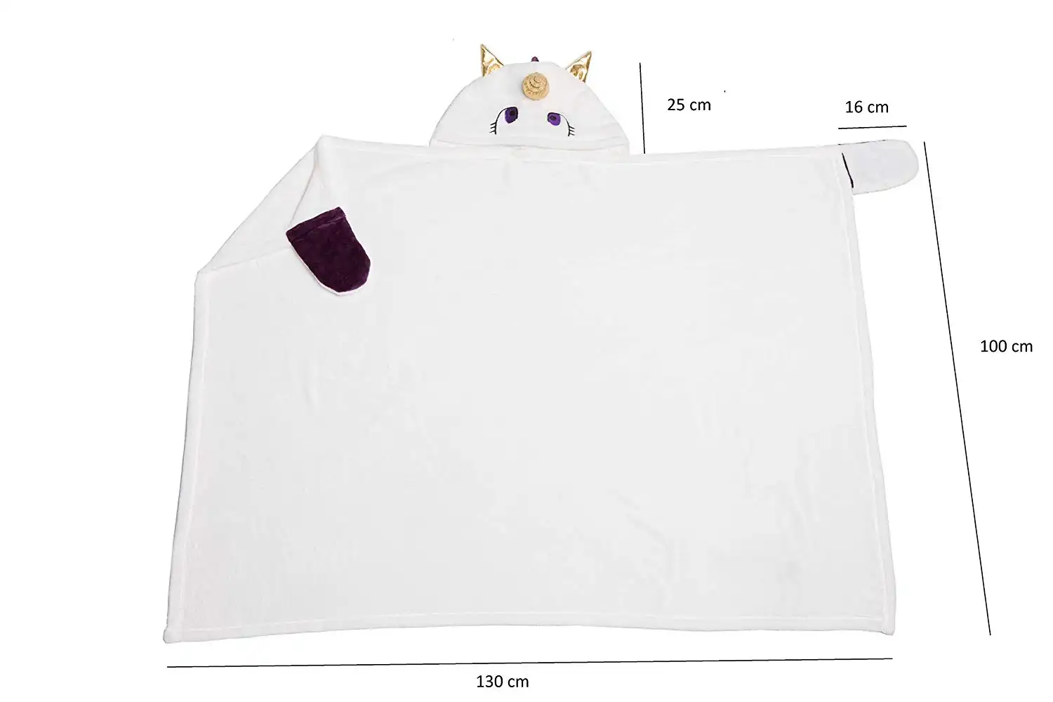 Kanguru Unicorn Per Bamini Kids Coperta Mantello In Morbido Pile Taglia Unica