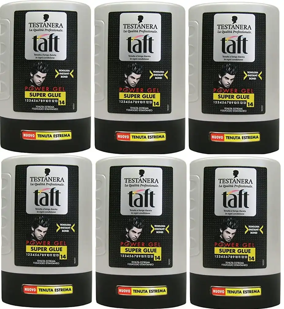 Set da 6 Pezzi Testanera Taft Power Gel 300ml Super Glue Tenuta Estrema
