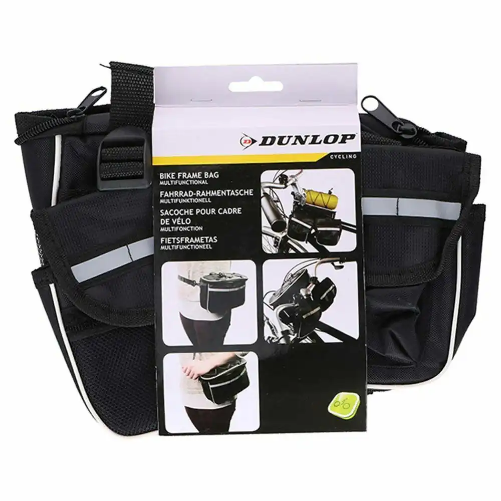 Doppia Sacca Borsa Posteriore Per Oggetti Bicicletta Catarifrangente Dunlop Nero