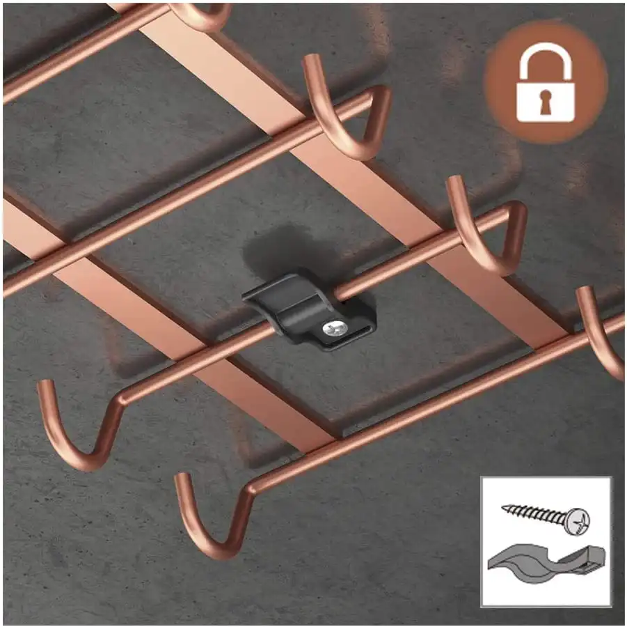 Sottoripiano Sotto Ripiano per Appendere Tazze Porta Tazza con Ganci Mensola