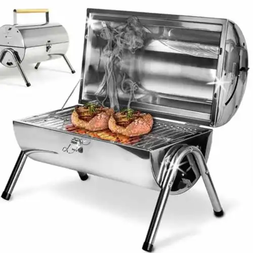 Grill Barbecue Da Tavolo Con Griglia In Acciaio Inox Carbonella Giardino Pic Nic