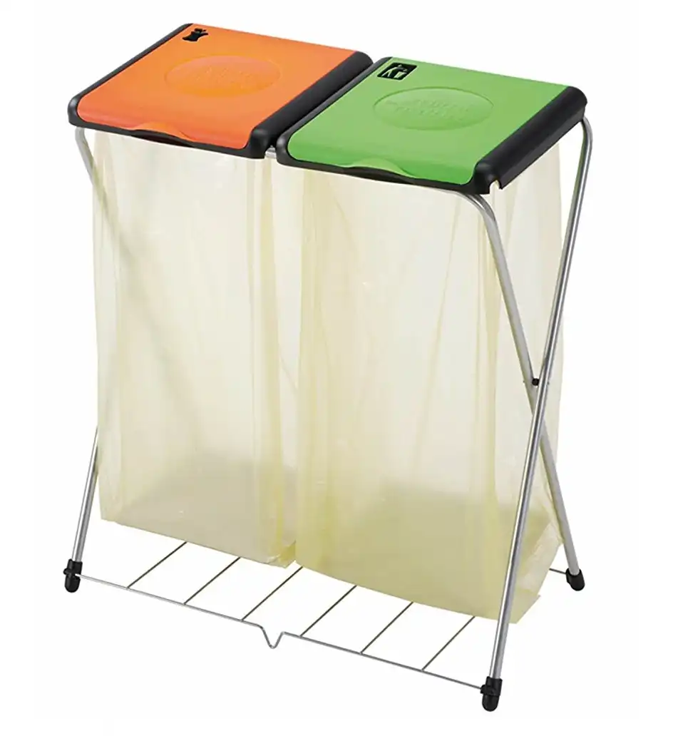 Gimi Nature Plus 2 Portarifiuti Portasacco Raccolta Differenziata Con Griglia