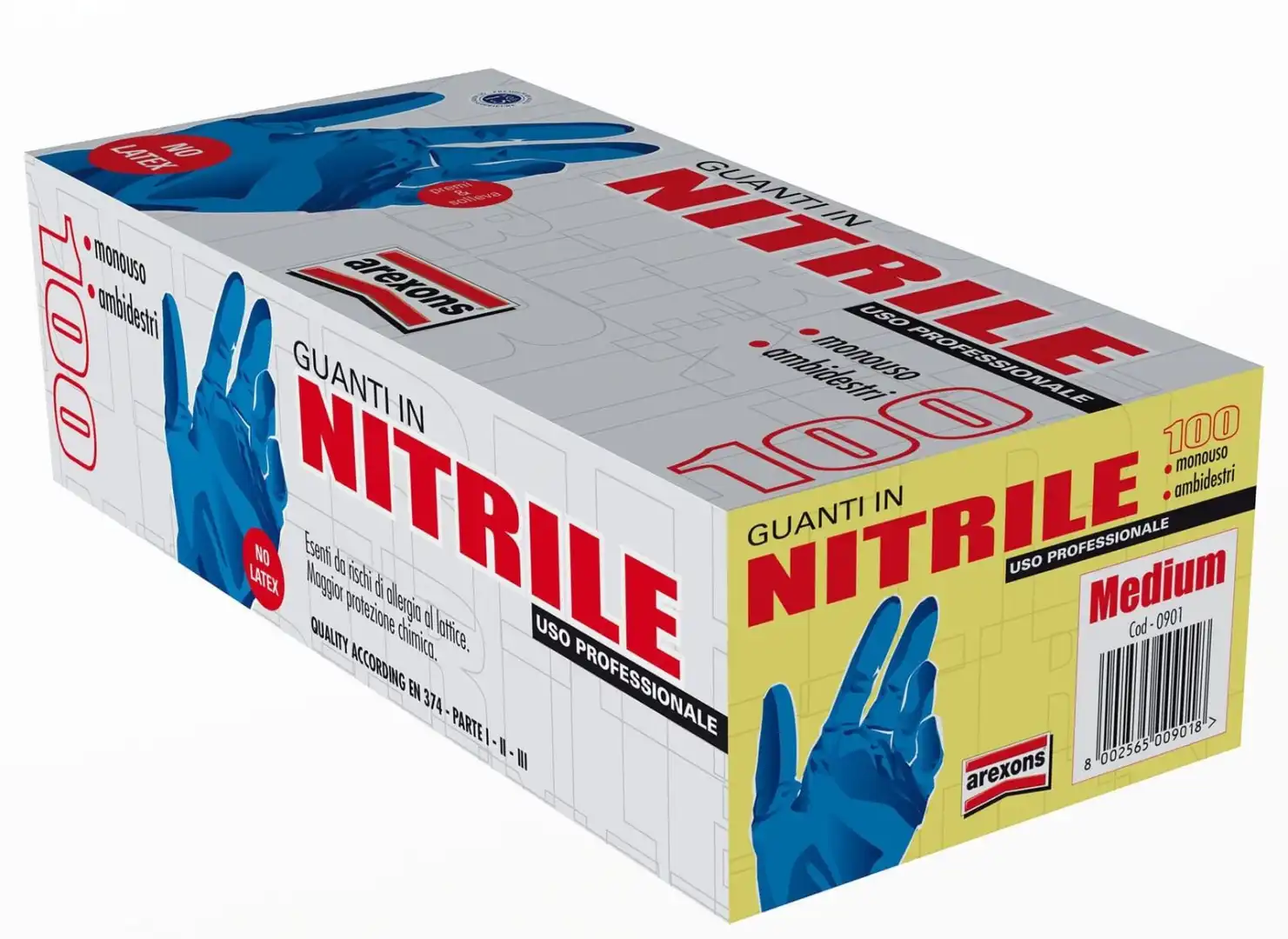 Guanti in Nitrile Monouso Ambidestri Taglia L Confezione 100 Pezzi Blu