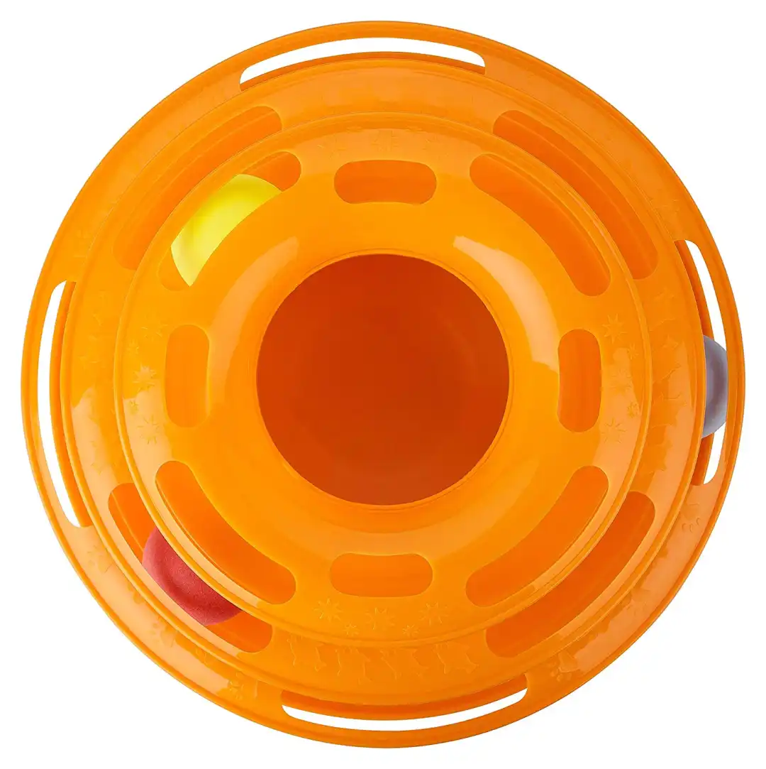 Gioco per Gatti Interattivo Torre Circolare con Sfere 3 Palline Rotanti Gatto