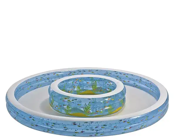 Intex Piscina Gonfiabile Doppia con Pesciolini Piscine Fuori Terra con Spruzzo