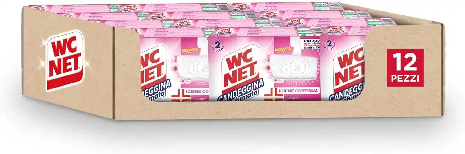 12x Wc Net Tavoletta Candeggina Profumata Igiene Continua 2pz x 12 Confezioni