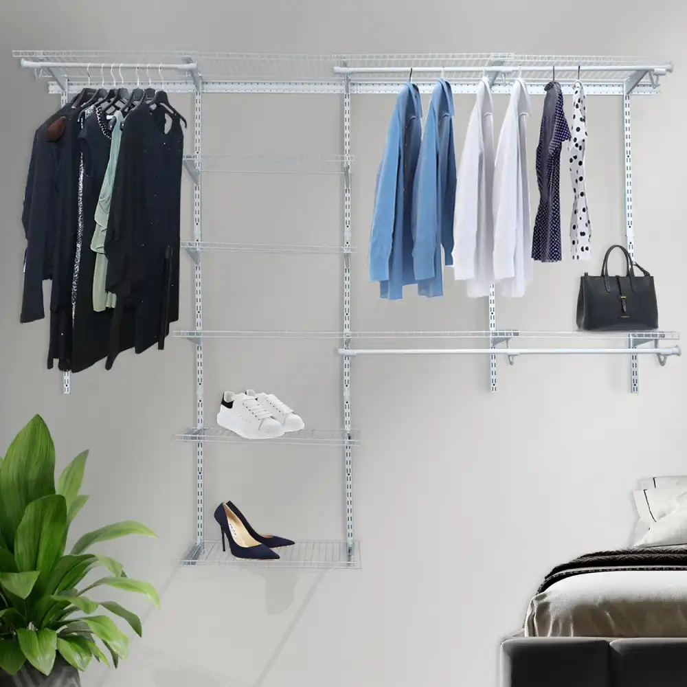 Appendabiti Porta Abiti Tarax Multifunzionale con Mensole Regolabili 245x38x185