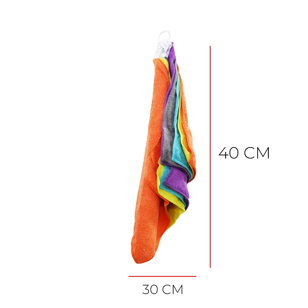 Set 5 Panni in Microfibra Colori Misti Panno 30x40cm Lavabili in Lavatrice