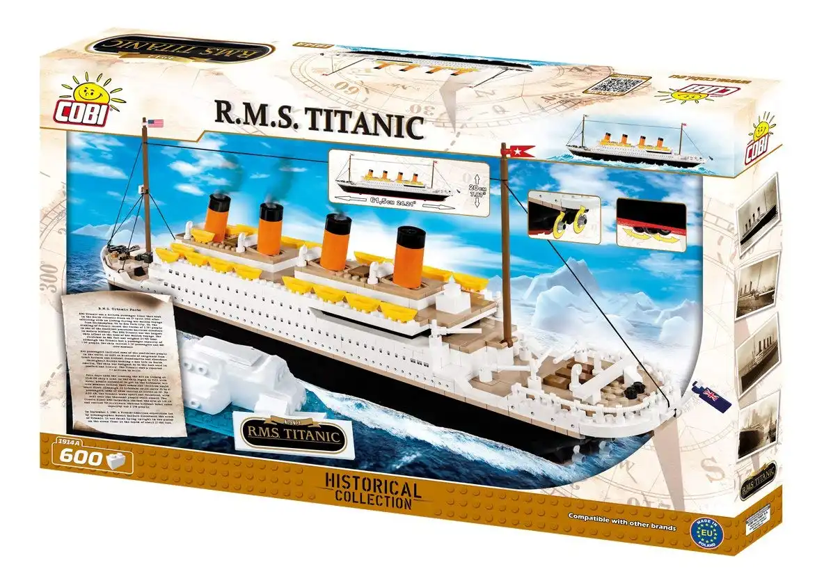 Set 600 Pezzi Cobi Transatlantico Britannico R.M.S. Titanic 1914A Nave Crociera