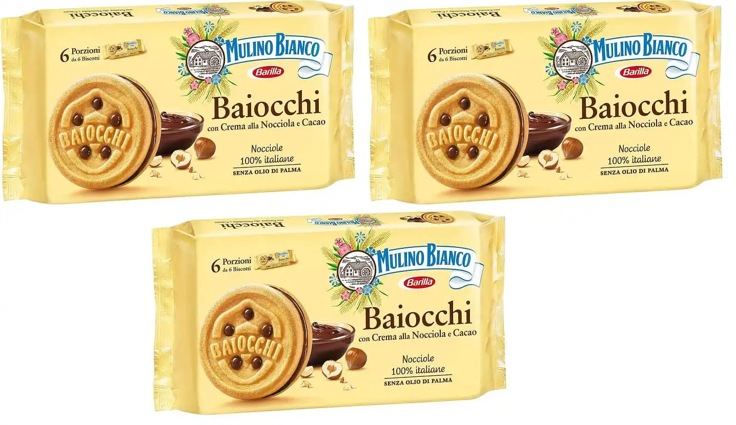 3 CONFEZIONI BARILLA BAIOCCHI SNACK NOCC.GR 336