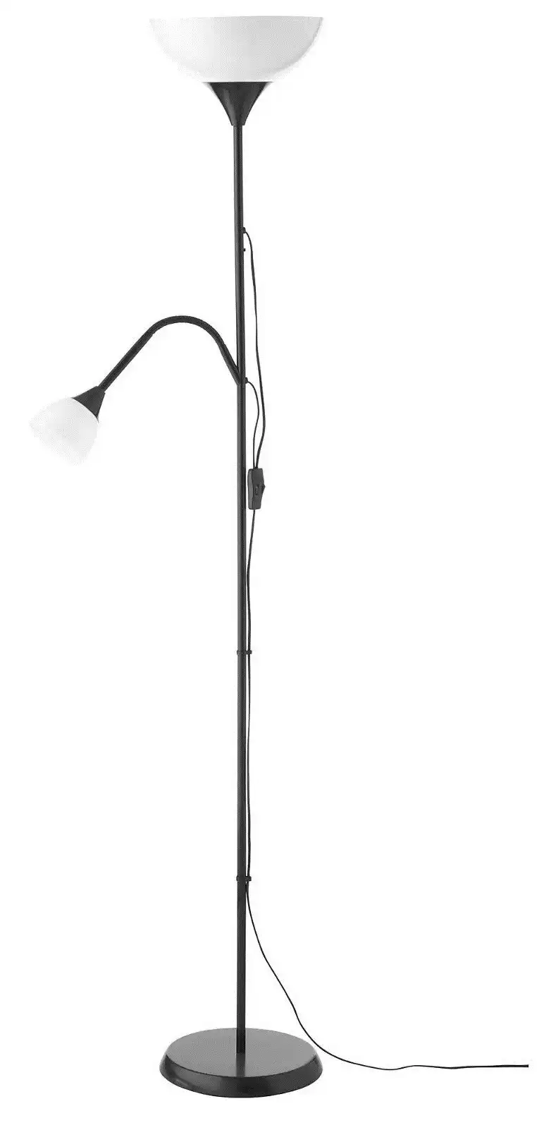 Lampada Piantana Da Terra 176 Cm Con Lampada Da Lettura Ikea Not Nero