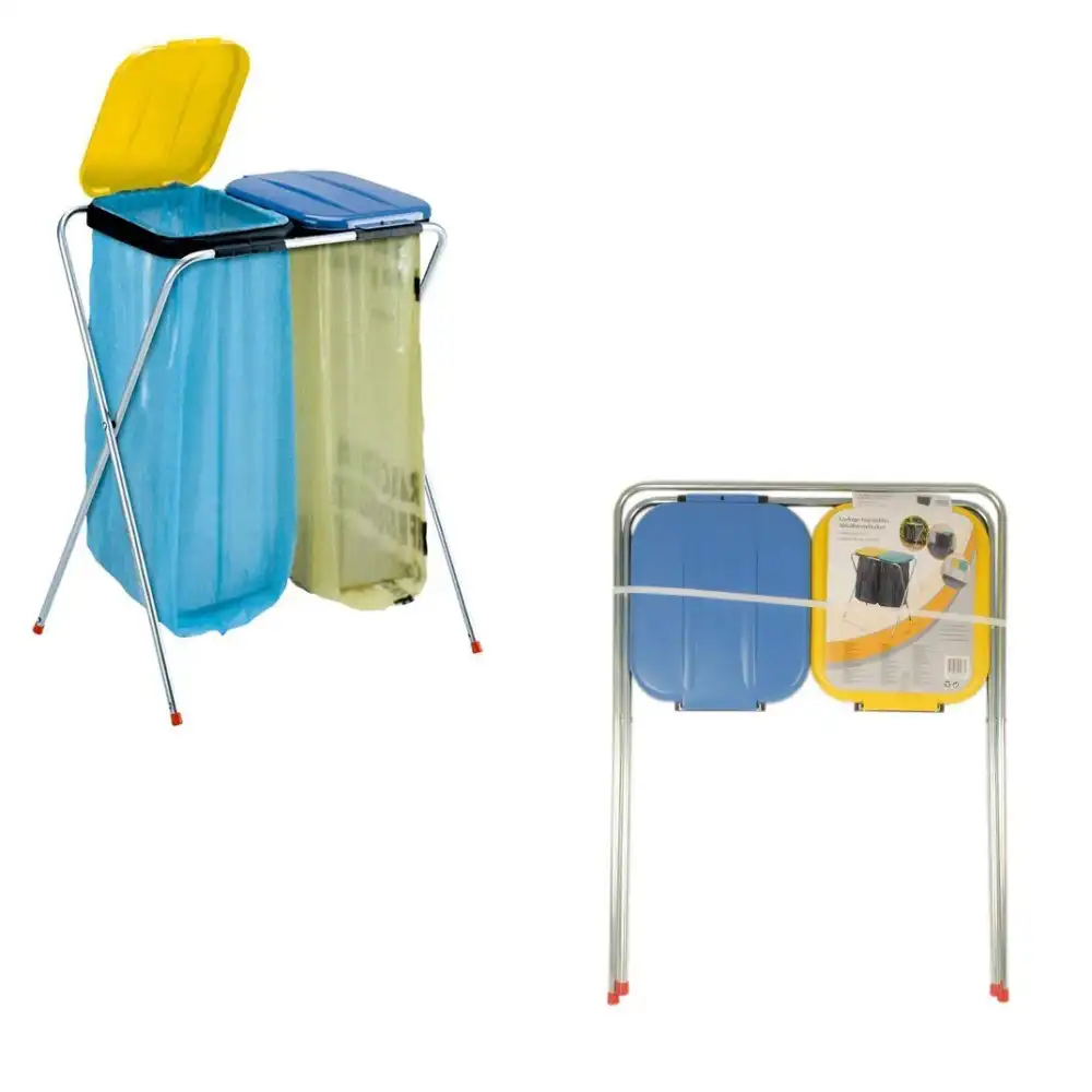 Pattumiera Differenziata Porta Sacco 2 Sacchetti Per Spazzatura Pieghevole 130LT