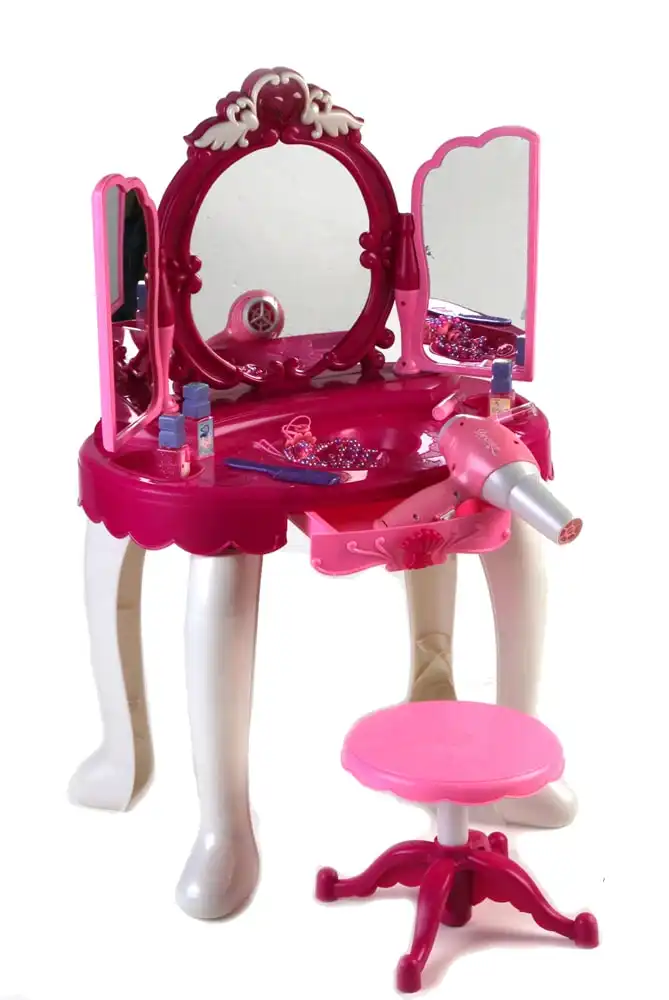 Specchiera Giocattolo Per Bambine Con Accessori E Luci Sgabello Incluso Favolosa